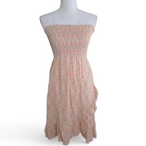 Doe & Rae Strapless Geometric Print Dress